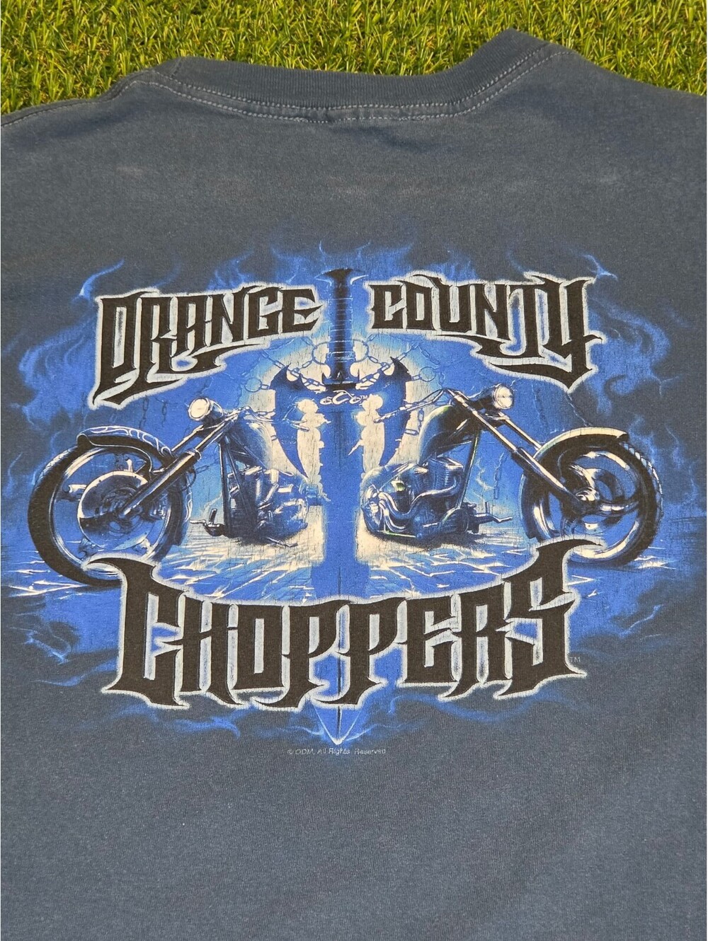 Vintage Orange County Choppers Graphic T-Shirt, Blue, Size Large